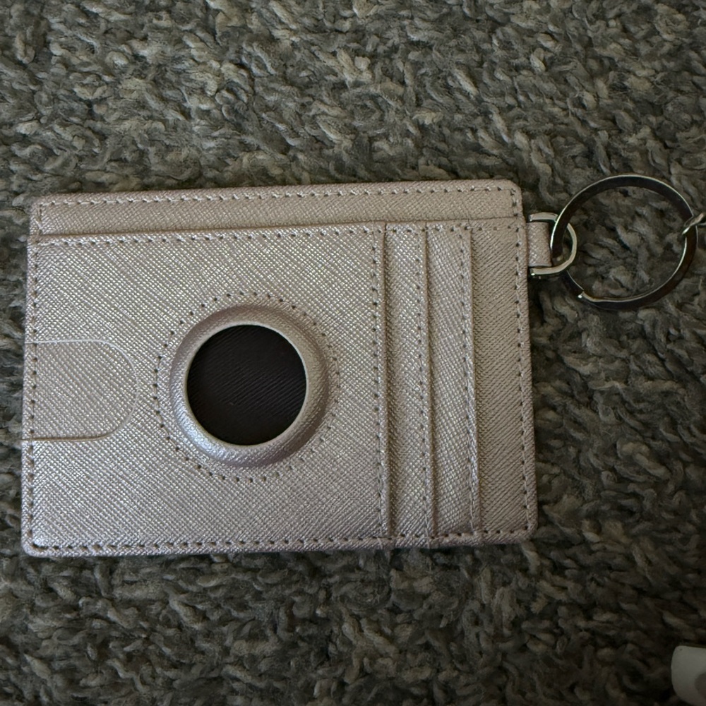 Elegant Card Holder with airtag compatibility rose gold
